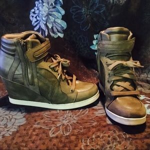 Gray Candie's Sneaker Wedges